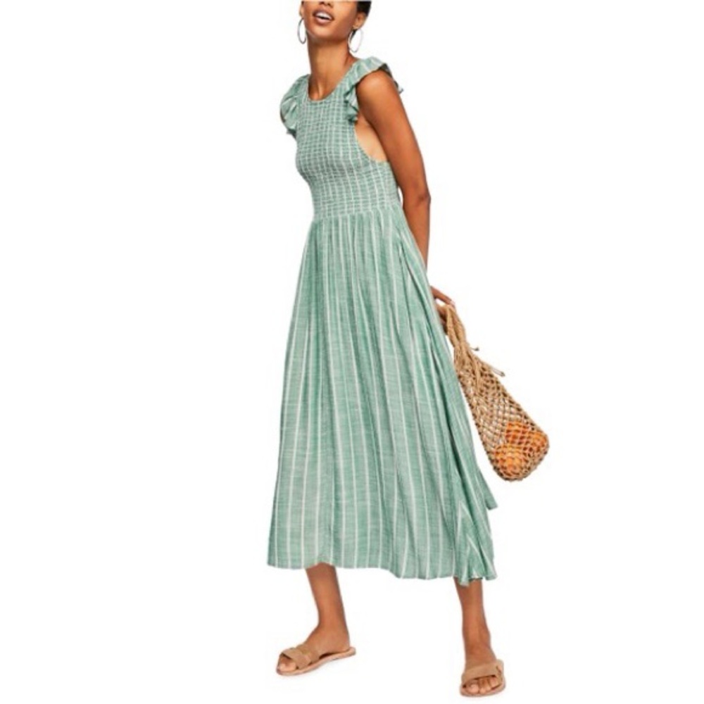 Free People Chambray Butterflies midi dress